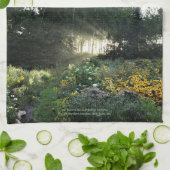 Sun Rays in de late tuinen van de seizoenszee Theedoek (Gevouwen)