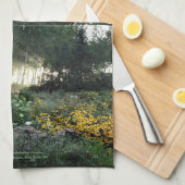 Sun Rays in de late tuinen van de seizoenszee Theedoek (Quarter Fold)