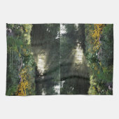 Sun Rays in de late tuinen van de seizoenszee Theedoek (Horizontaal)