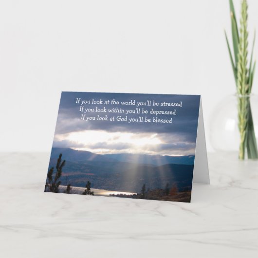 Sun Rays Lakeshore Storm Clouds Look at God Kaart (Voorkant)