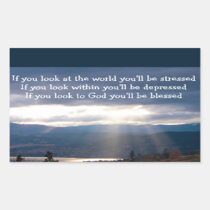 Sun Rays Lakeshore Storm Clouds Look at God Rechthoekige Sticker