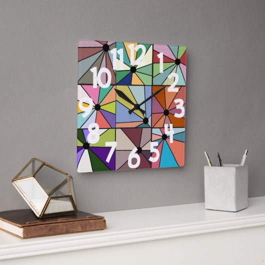 Sun Rays Vierkante Klok (Kantoor)