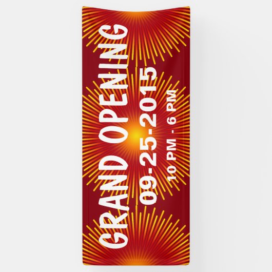 Sun Rays yellow red oranje gradiënten Spandoek (Verticaal)