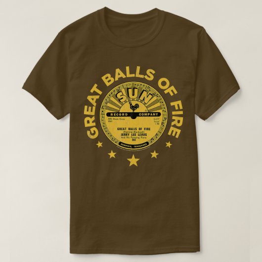 Sun Records Jerry Lee Lewis Great Balls of Fire T-shirt (Design voorkant)