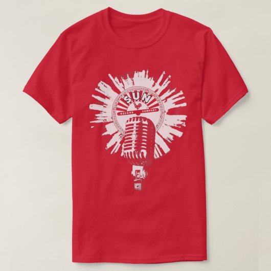 Sun Records White Splatter Microphone T-shirt (Design voorkant)
