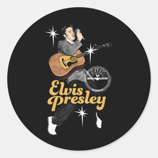 Sun Records x Elvis Presley dansen met sterren Ronde Sticker (Voorkant)