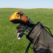 Sun Red Tropics Palm Beach Initiaal instellen Golfheadcover (Insitu)