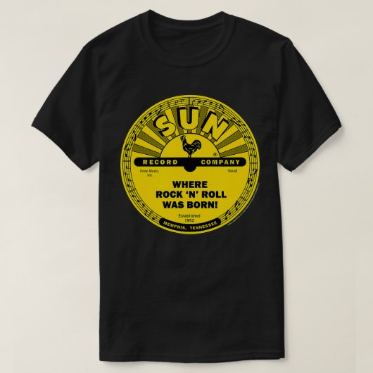 Sun registreerde klassieke vinyl waar Rock N Roll T-shirt (Design voorkant)