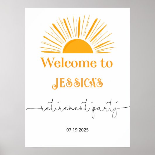 Sun Retirement party Welcome Poster (Voorkant)