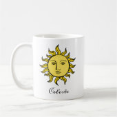 Sun Retro Magic  Personalized Celestial Koffiemok (Links)