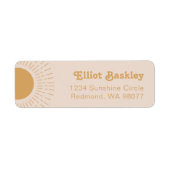 Sun Return Address Labels | Roze Sun-adreslabel (Voorkant)