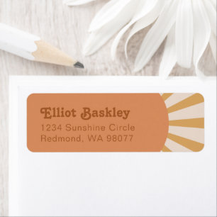 Sun Return Address Labels   Roze Sun-adreslabel