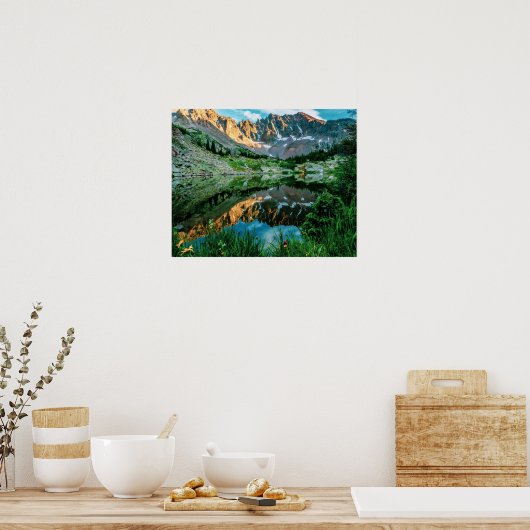 Sun Ridge Lake Reflection // Wilde Flowers Poster (Keuken)