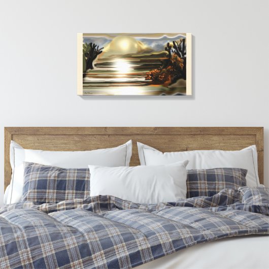 Sun Rise on the Desert Southwestern Abstract Art Canvas Afdruk (Insitu (Slaapkamer))