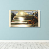 Sun Rise on the Desert Southwestern Abstract Art Canvas Afdruk (Insitu (Houten vloer))
