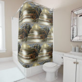 Sun Rise on the Desert Southwestern Abstract Art Douchegordijn (In situ)