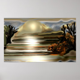 Sun Rise on the Desert Southwestern Abstract Art Poster