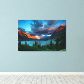 Sun Rise op St. Mary Lake Canvas Afdruk (Insitu (Houten vloer))