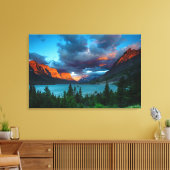 Sun Rise op St. Mary Lake Canvas Afdruk (Insitu (Woonkamer))