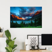 Sun Rise op St. Mary Lake Poster (Thuiskantoor)