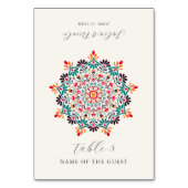 Sun Rising Boho Rustic Floral Mandala Place Cards Kaart (Voorkant)