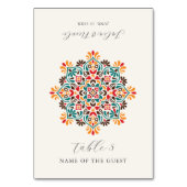 Sun Rising Boho Rustic Floral Mandala Place Cards Kaart (Voorkant)