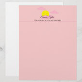 Sun Rising in roze, Hazy Sky II Briefhoofd (Voorkant / Achterkant)