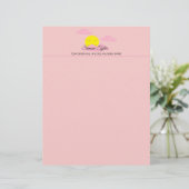 Sun Rising in roze, Hazy Sky II Briefhoofd (Staand voorkant)