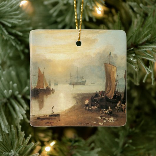 Sun Rising through Vapor door Joseph Turner Keramisch Ornament (Boom)