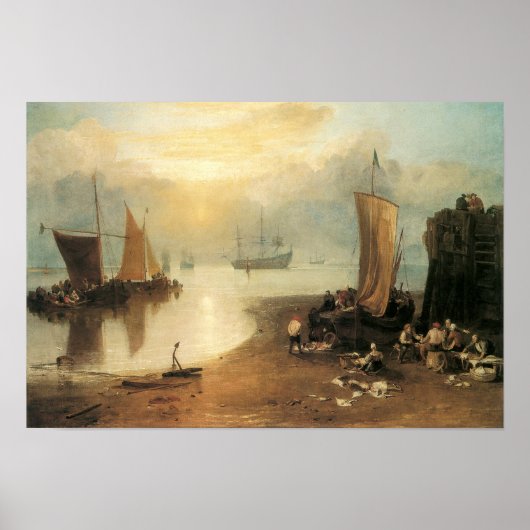 Sun Rising through Vapor door Joseph Turner Poster (Voorkant)