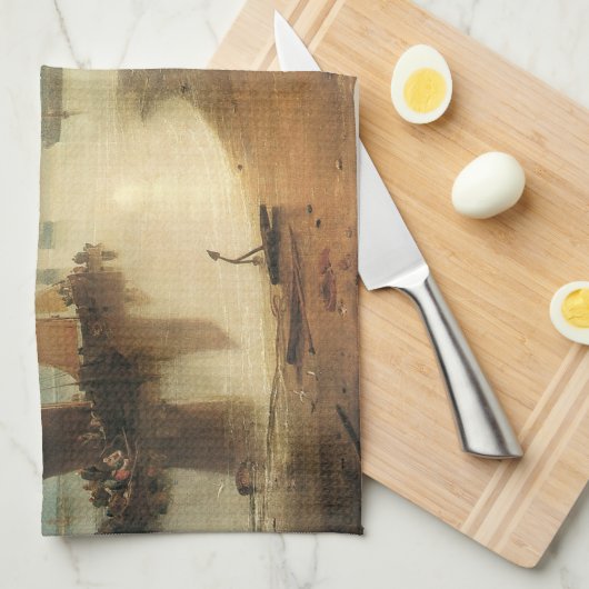 Sun Rising through Vapor door Joseph Turner Theedoek (Quarter Fold)