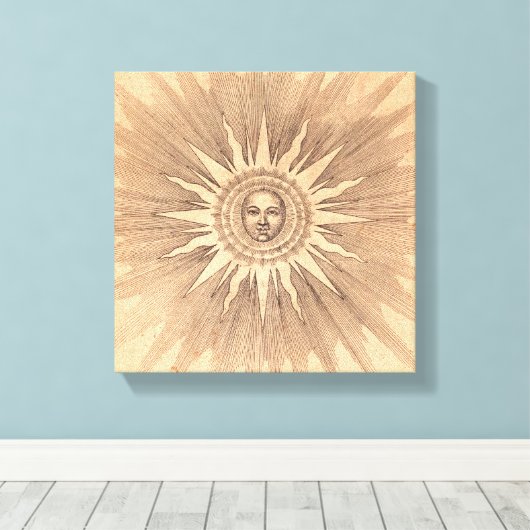 Sun | Robert Fludd | Canvas Afdruk (Insitu (Houten vloer))