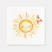 Sun & Rocketship eerste verjaardag Servet (Voorkant)