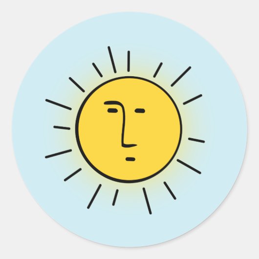 Sun Ronde Sticker (Voorkant)