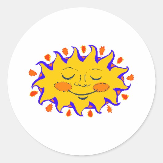 Sun Ronde Sticker (Voorkant)
