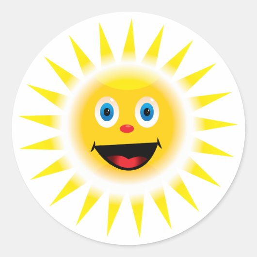 Sun Ronde Sticker (Voorkant)
