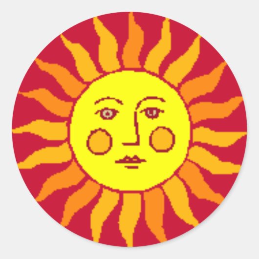 Sun Ronde Sticker (Voorkant)