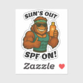 Sun’s Out SPF On – Funny Summer Orangutan Fitness Sticker (Vel)
