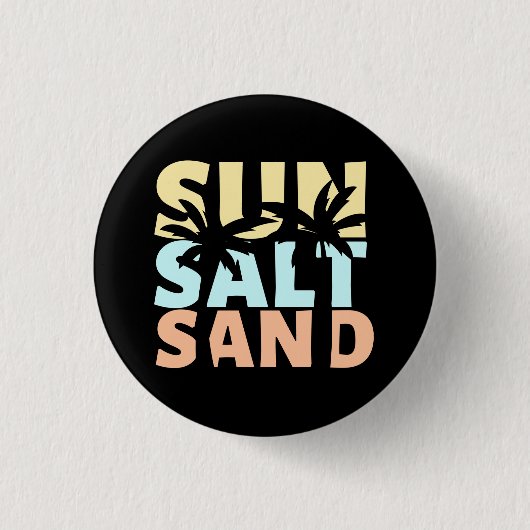 Sun Salt Sand Beach Summer Ronde Button 3,2 Cm (Voorkant)