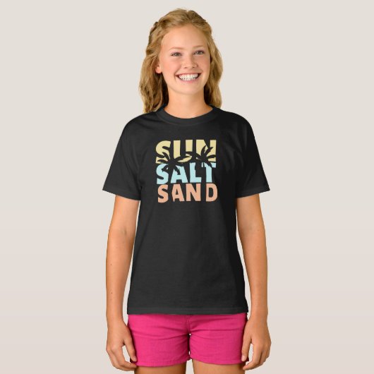 Sun Salt Sand Beach Summer T-Shirt (Voorkant volledig)