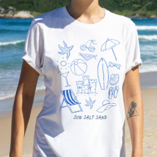 Sun Salt Sand Doodle Beach T-shirt