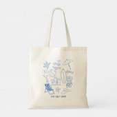 Sun Salt Sand Doodle Beach Tote Bag (Achterkant)