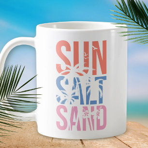 Sun Salt Sand Summer Beach Quote Koffiemok