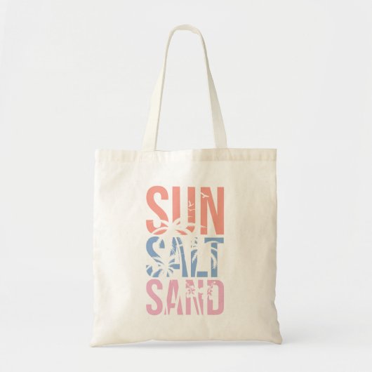Sun Salt Sand Summer Beach Quote Tote Bag (Voorkant)