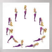 Sun Salutation Yogi Surya Namaskar Poster (Voorkant)
