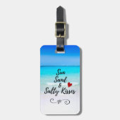 Sun Sand and Salty Kisses Tropical Beach Bagagelabel (Voorkant verticaal)