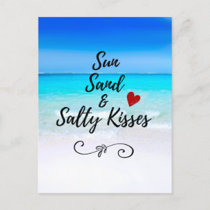 Sun Sand and Salty Kisses Tropical Beach Briefkaart