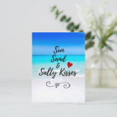 Sun Sand and Salty Kisses Tropical Beach Briefkaart (Staand voorkant)