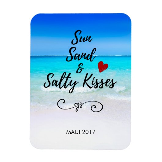 Sun Sand and Salty Kisses Tropical Beach Magneet (Verticaal)