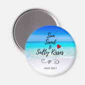 Sun Sand and Salty Kisses Tropical Beach Magneet (Voorkant / Achterkant)
